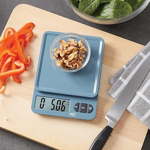 Miniatura 8 de Eat Smart Eat Smart - Báscula azul de plástico para cocina de alimentos de 11 libras con tara, color azul