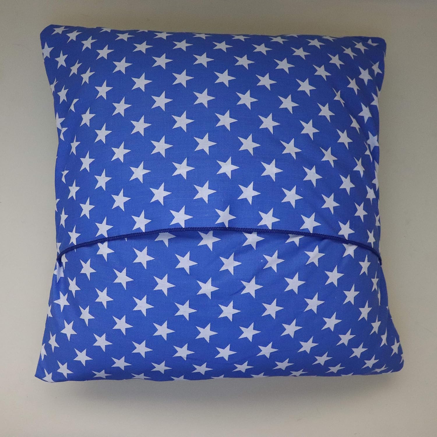 lovemyfabric Poly Cotton Stars Print Decorative Throw/Sham Pillow Cushion Cover for Holiday Decor, Bedroom, Sofa, Classroom, Living Room, Interior Design (22" x 22", Blue)