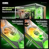 AsiaHorse Matrix Pro - Ventola per case PC da 360 mm, ventola per radiatore integrata 3 in 1 ARGB PWM con 88 LED, 2000 giri/min, 5 V sincronizzazione a 3 pin, illuminazione a 3 zone, flusso d'aria - 8