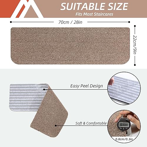 Miniatura 3 de Cosy Homeer - Alfombra antirresbalante para escaleras, de 30.0 x 8.0 in, para escalones de madera, alfombras para niños y perros, 100% poliéster, 15