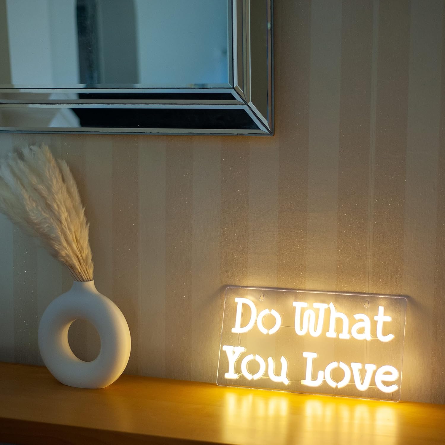 Do What You Love Neon Sign 15.7" Soft White Color LED Custom Wall Decor for Home Bedroom Office Salon Party Night Light USB Operated Teen Gift Holiday Decoration