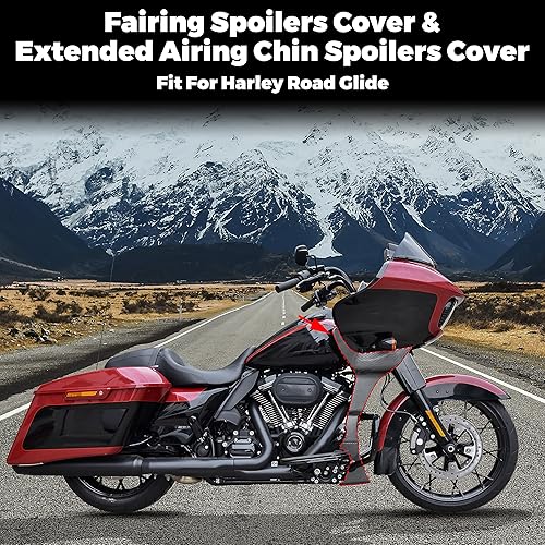 Miniatura 2 de Cubierta de alerón de carenado lateral para Road Glide 17-23, cubierta de alerón de carenado lateral con patrón de fibra de carbono con kit de