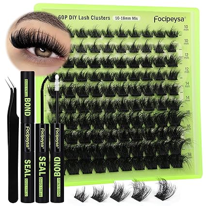 Focipeysa Lash Clusters DIY Lash Extension Kit 60P Eyelash Extension Wispy Indiv&hellip;