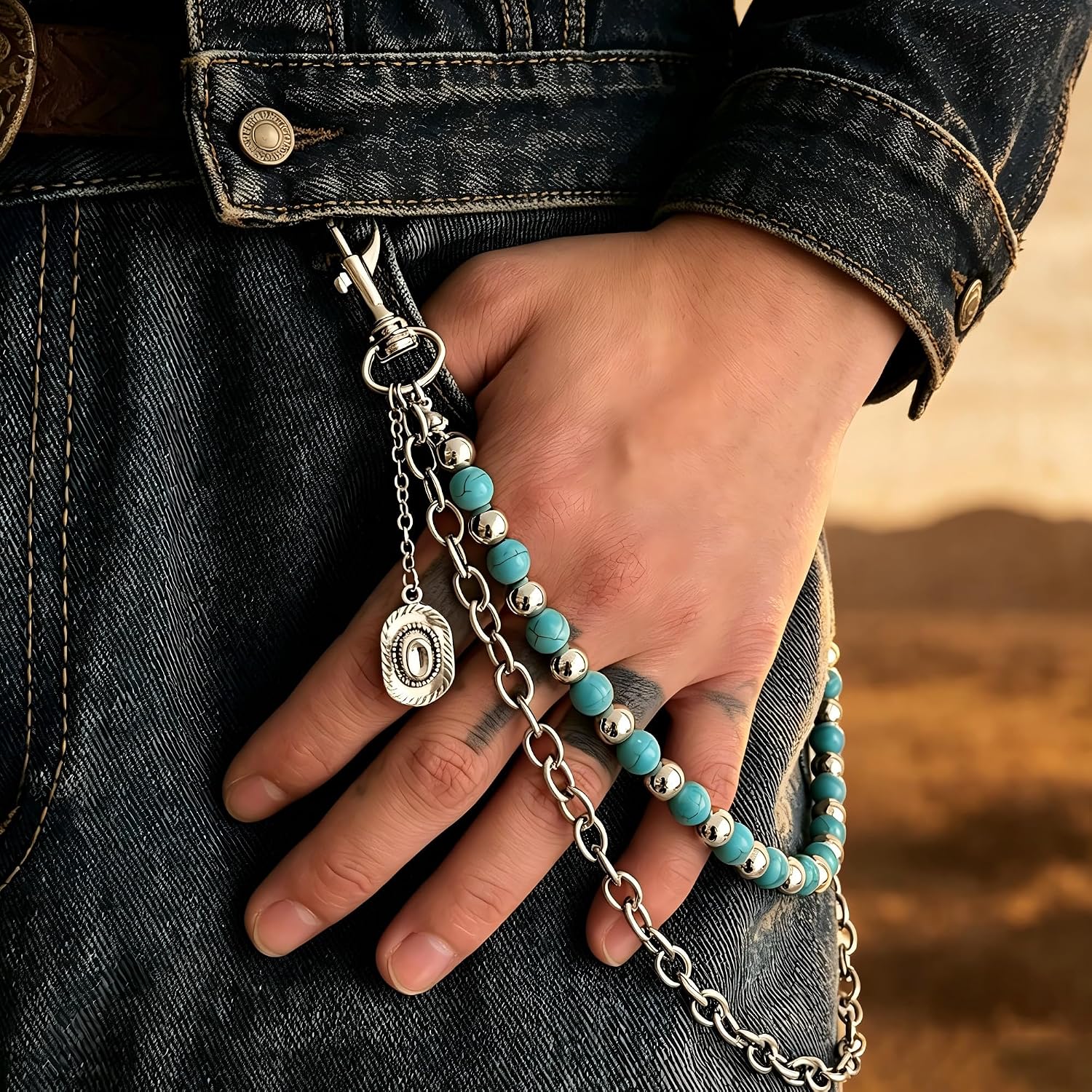 Pants Chain for Men Y2K Punk Multi-Layer Jean Accessory image 3