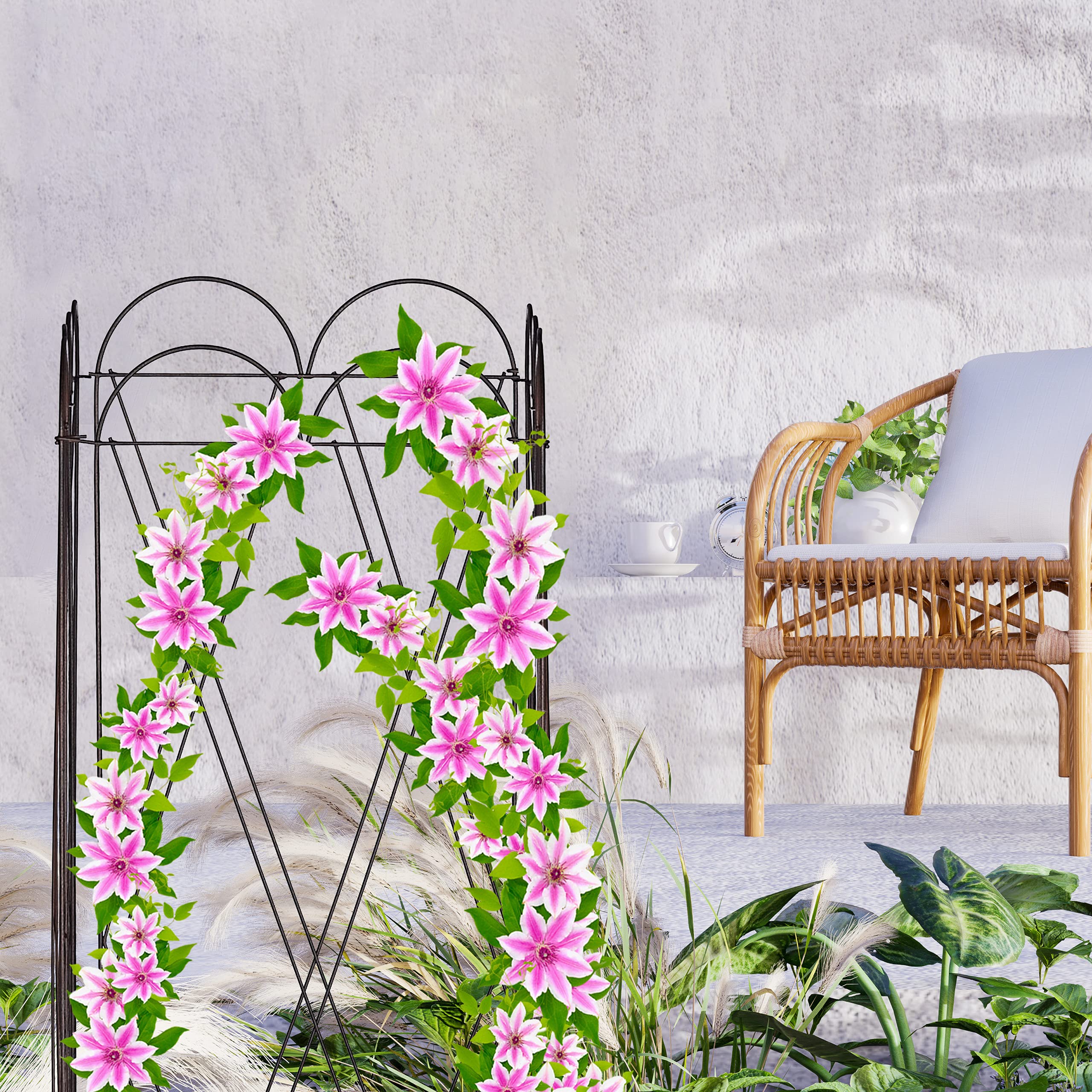 Relaxdays Grigliato per Rampicanti, 3 Set da 4 Pannelli, 127 cm di Altezza, Traliccio per Giardinaggio, Rosso Marrone