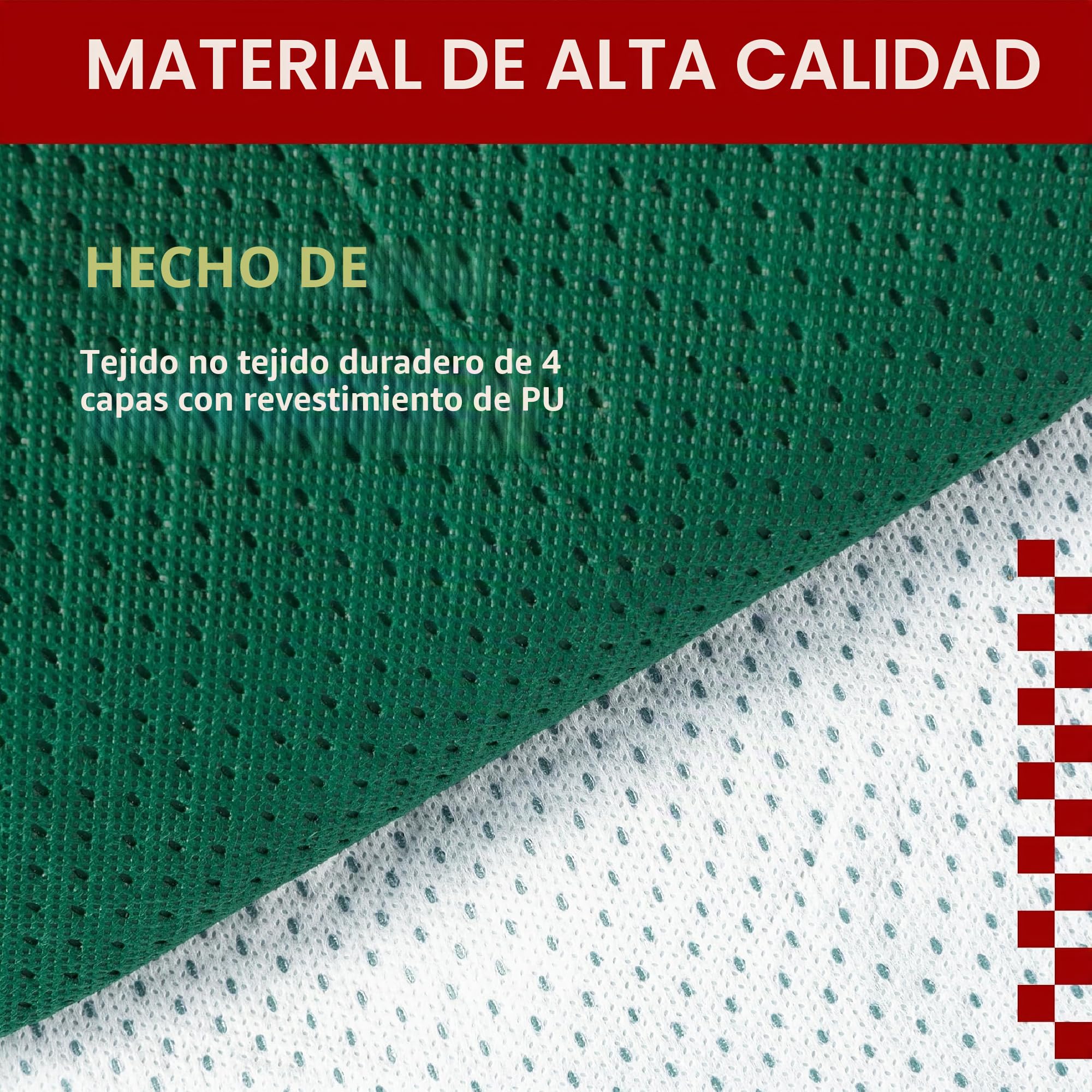 UK Custom Covers CC795GREENAD5 - Funda transpirable, resistente, 4 capas, cubierta de enganche gratis, verde, 12-25 pies
