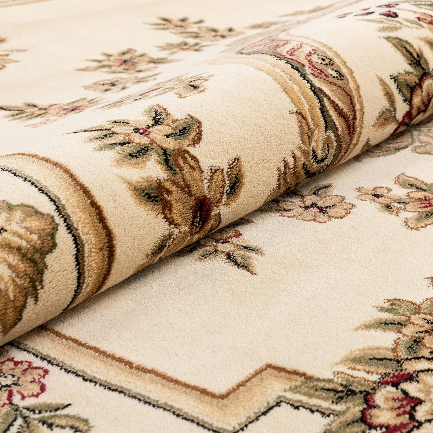 Ivory Elegance 5' x 7' Easy-Care Stain-Resistant Area Rug
