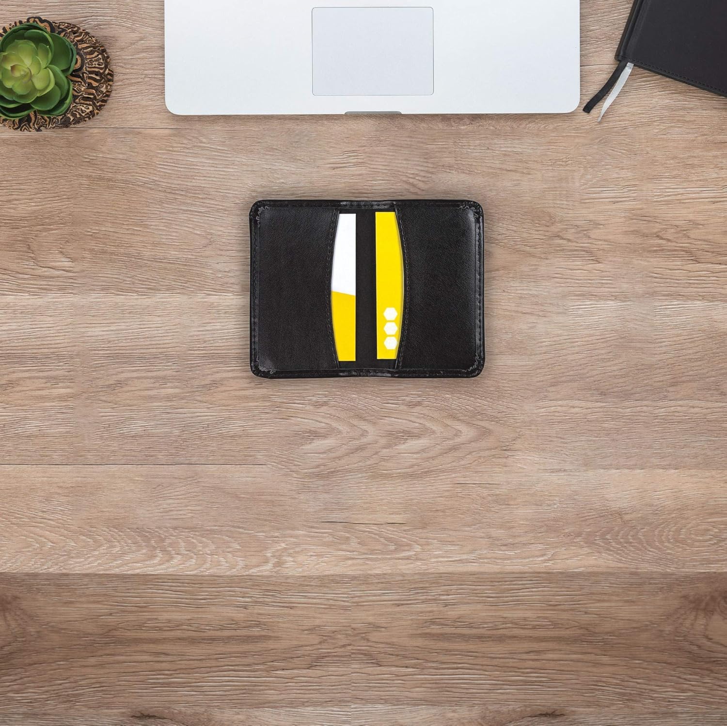 Samsill 81220 Regal Leather Business Card Holder, Case Holds 25 Business, Black : Transparent Business Card Protectors : Office Products