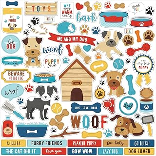 ECHO PARK PAPER COMPANY I LOVE MY DOG STCKRS 12X12ELEMT, Elements