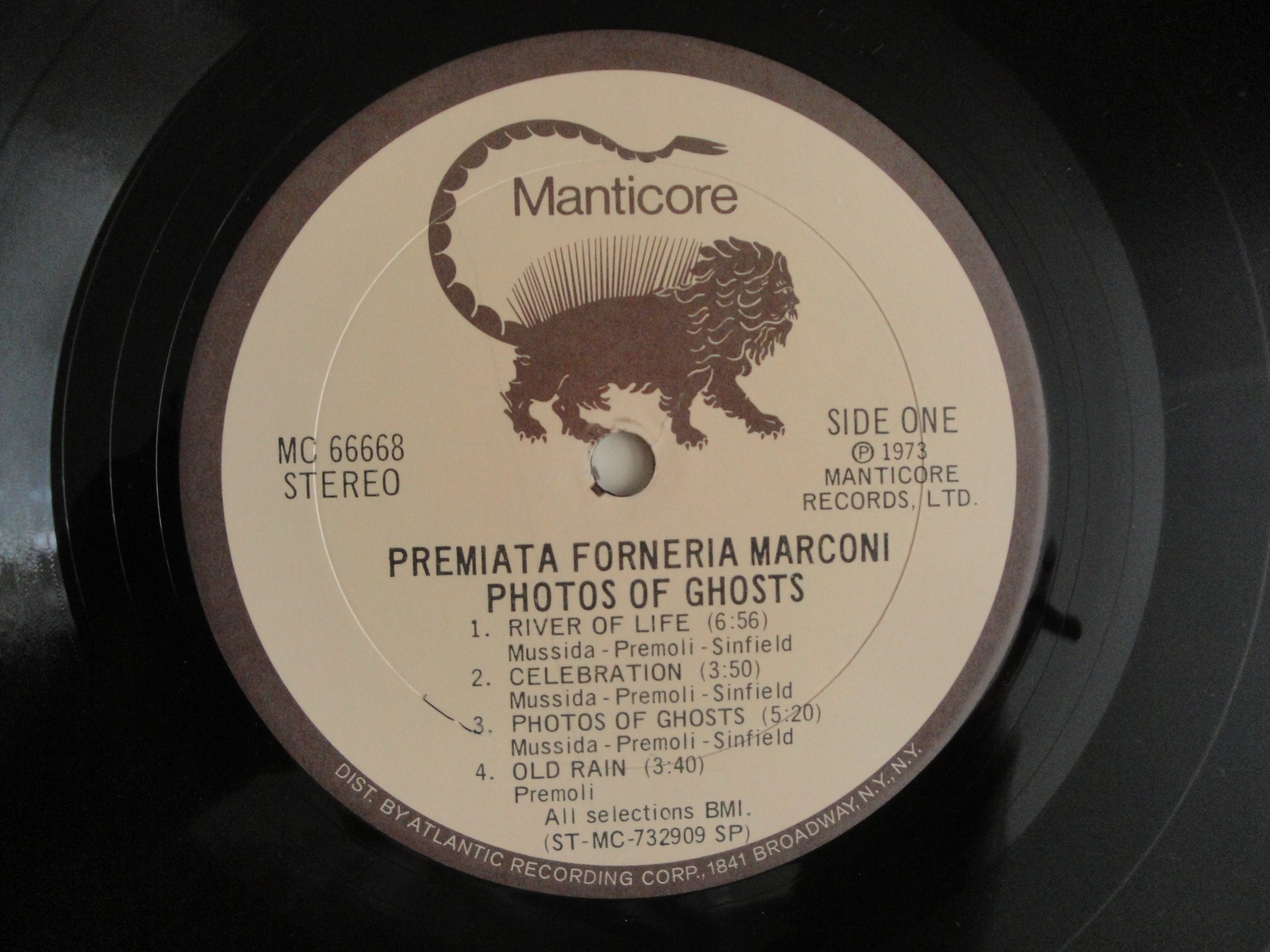 PREMIATA Forneria Marconi 'Photos of Ghosts' Prog Psych Original Manticore MC 66668 Stereo vinile lp Promotional DJ Copy Record EX