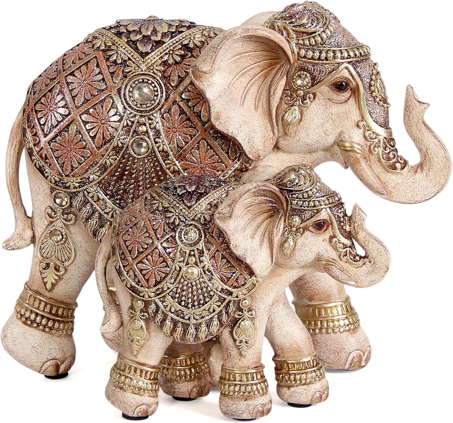 Elephant Statues for Home Decoration, Mom and Baby Elephant Decor for Living Room, Shelf, Good Luck,Family, Elephants Figurine, Gifts for Mother Women Grandma Birthday Holiday Celebrations
