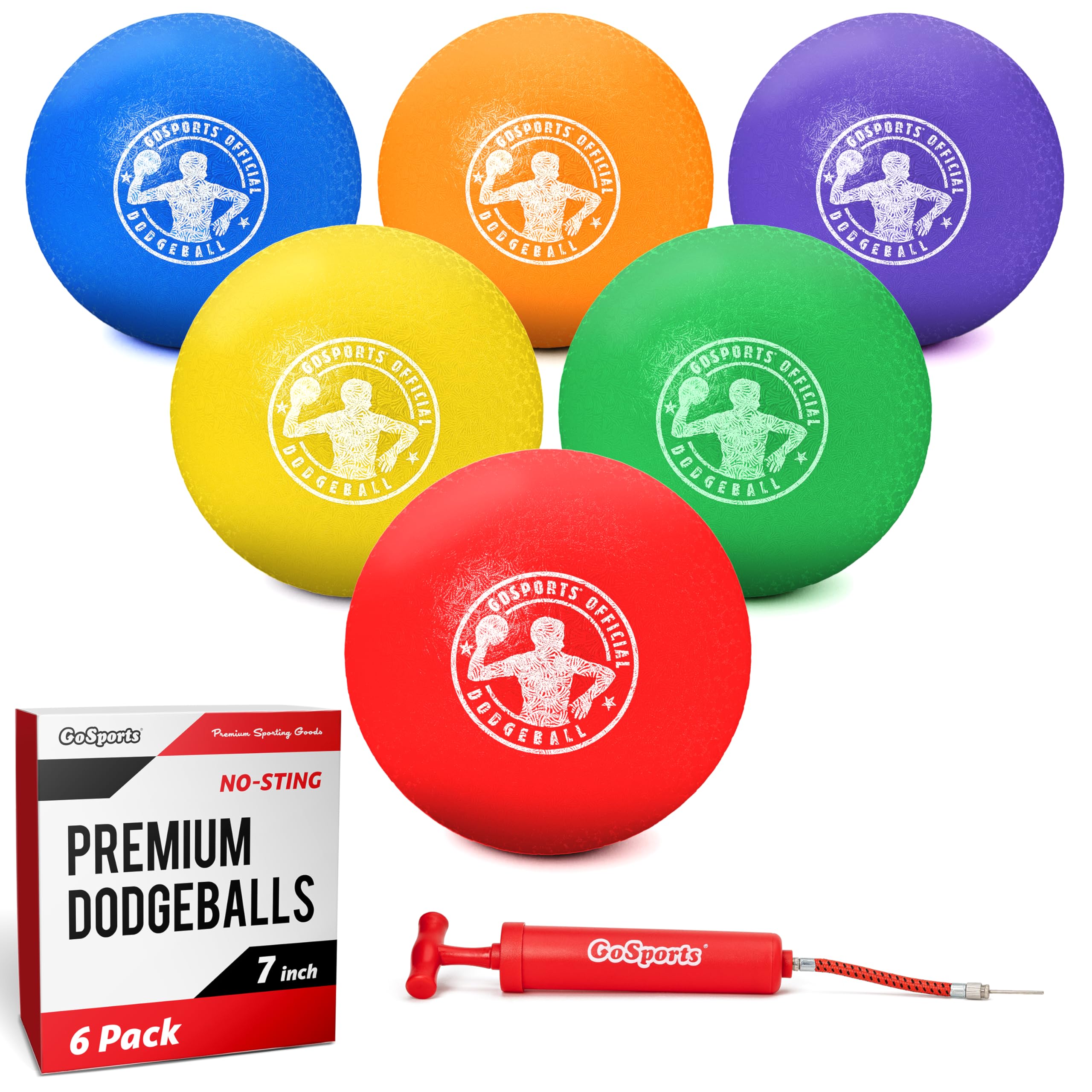 GoSports Dodgeball inflável de 17,78 cm, pacote com 6, inclui