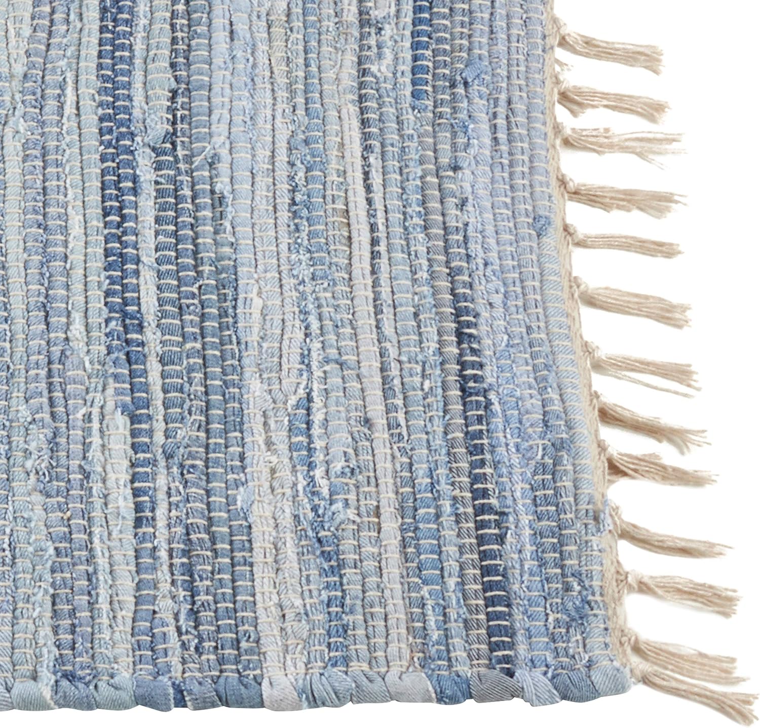 SARO LIFESTYLE 919.DN1420B Chindi Placemats (Set of 4) 14" x 20" Denim