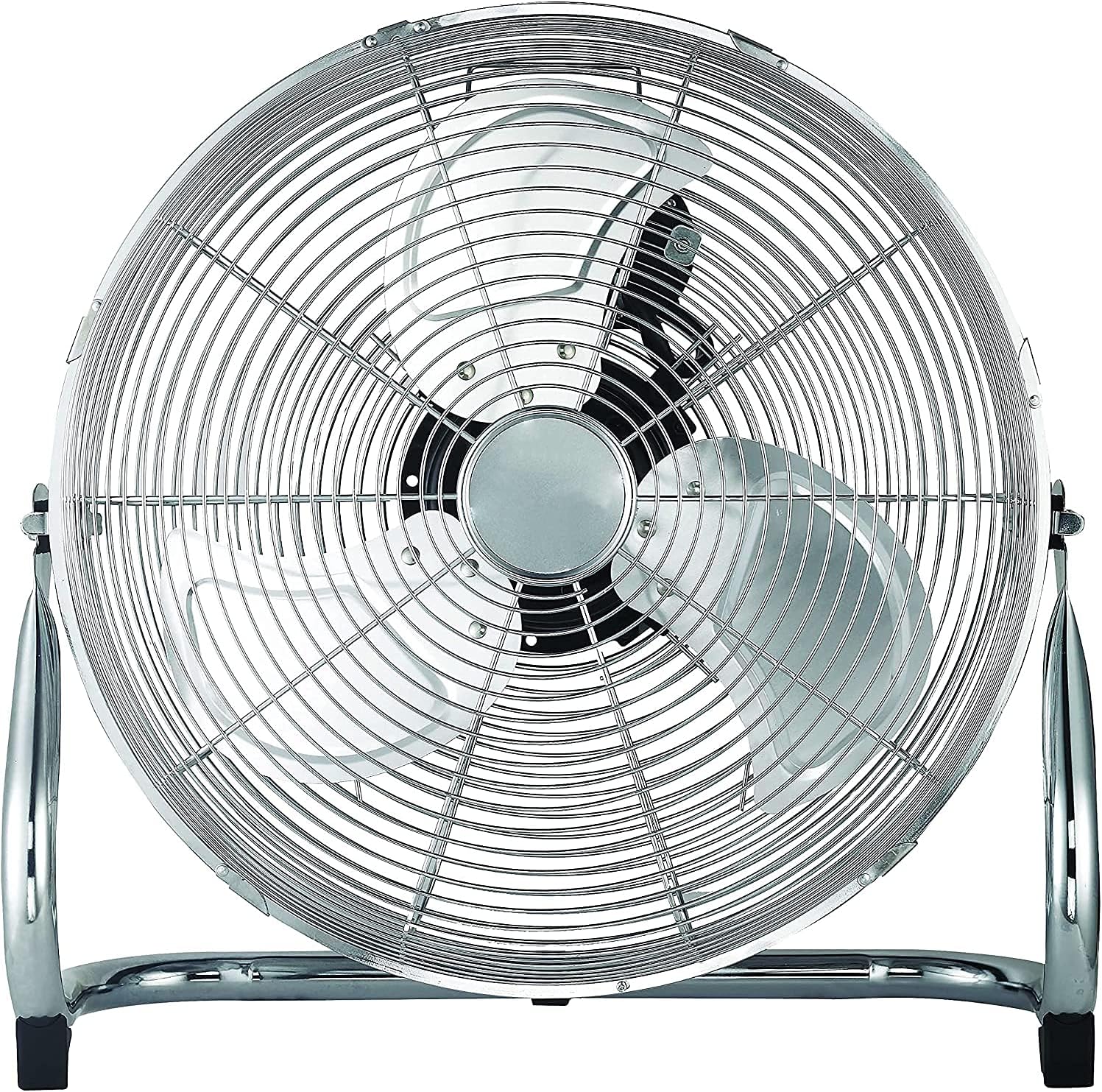Metal Floor Fan Cooling fan Industrial fan 12"โ Free Stand Cooling Blower - 3 Blades, 3 Speed Button Control, Protective Grill Cover - Adjustable Tilt and Airflow Angle -