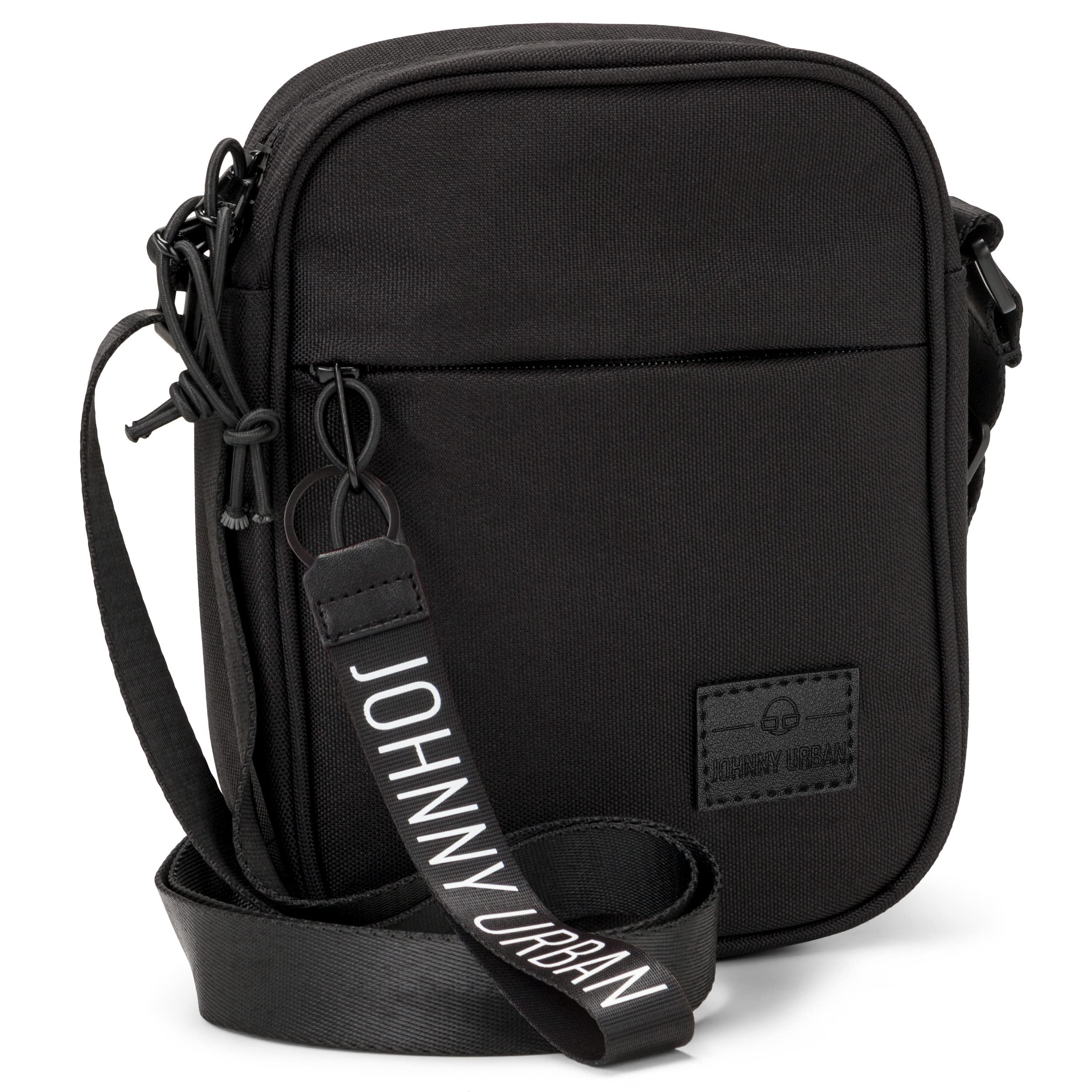 JOHNNY URBAN Borsa a Tracolla Uomo e Donna Nero - Luis - Piccolo Borsello per Viaggio e Lavoro - Messenger Bag per Festival - Impermeabile