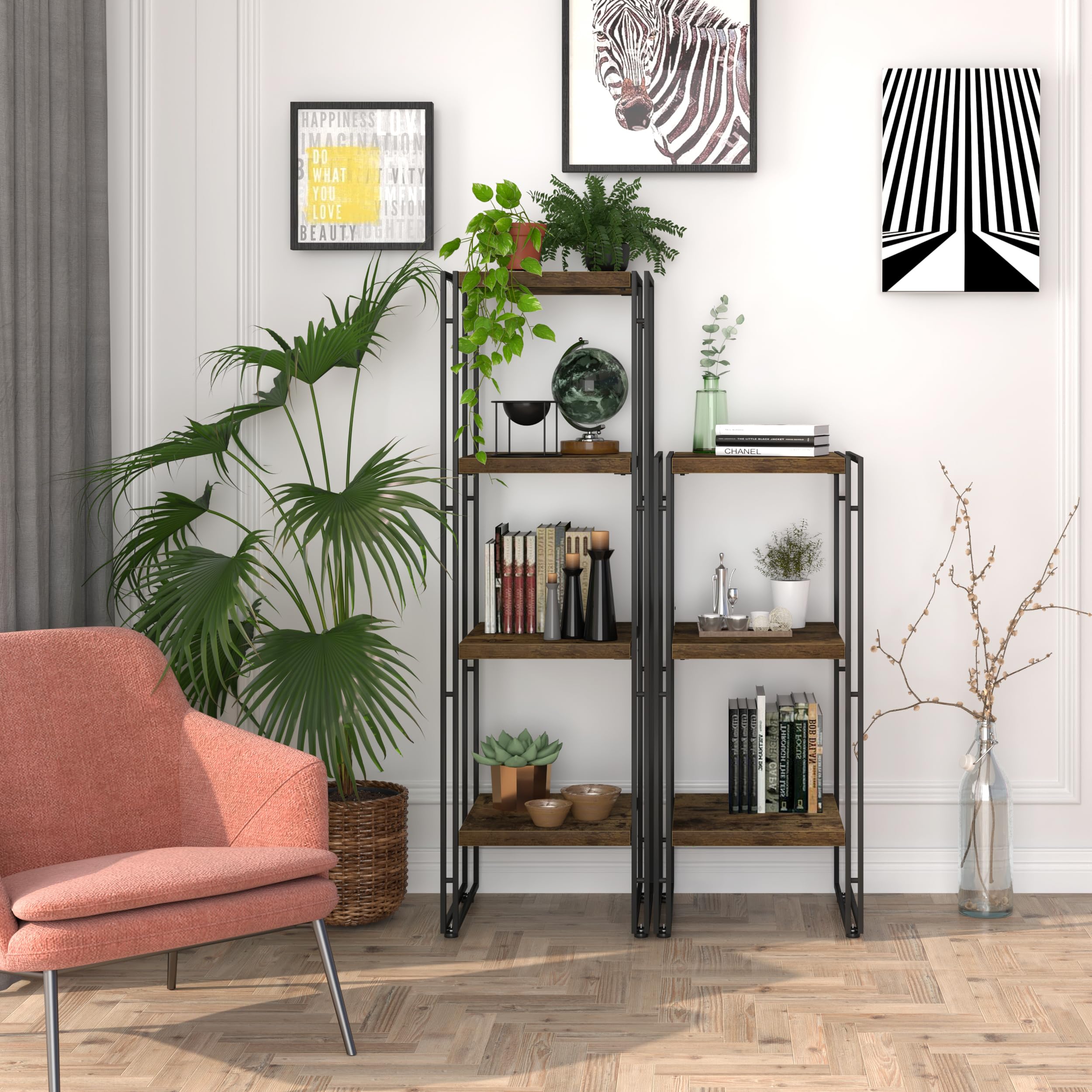 Amazon｜インテリア共和国 オープンシェルフ おしゃれ ラック 本棚