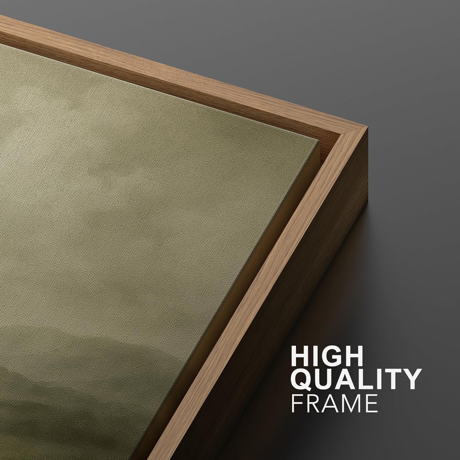 MUDECOR Framed Canvas Print Wall Art Soft Green Mountain Ranges Minimalist Misty Landscape Illustrations Realism Decorative Panoramic Earth for Living Room, Bedroom, Office - 24"x24" Natural