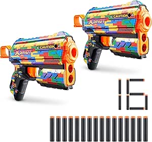XSHOT Skins Flux Blaster Jurassic World 2-Pack - 16 Darts, 90ft Range, Air Pocket Technology