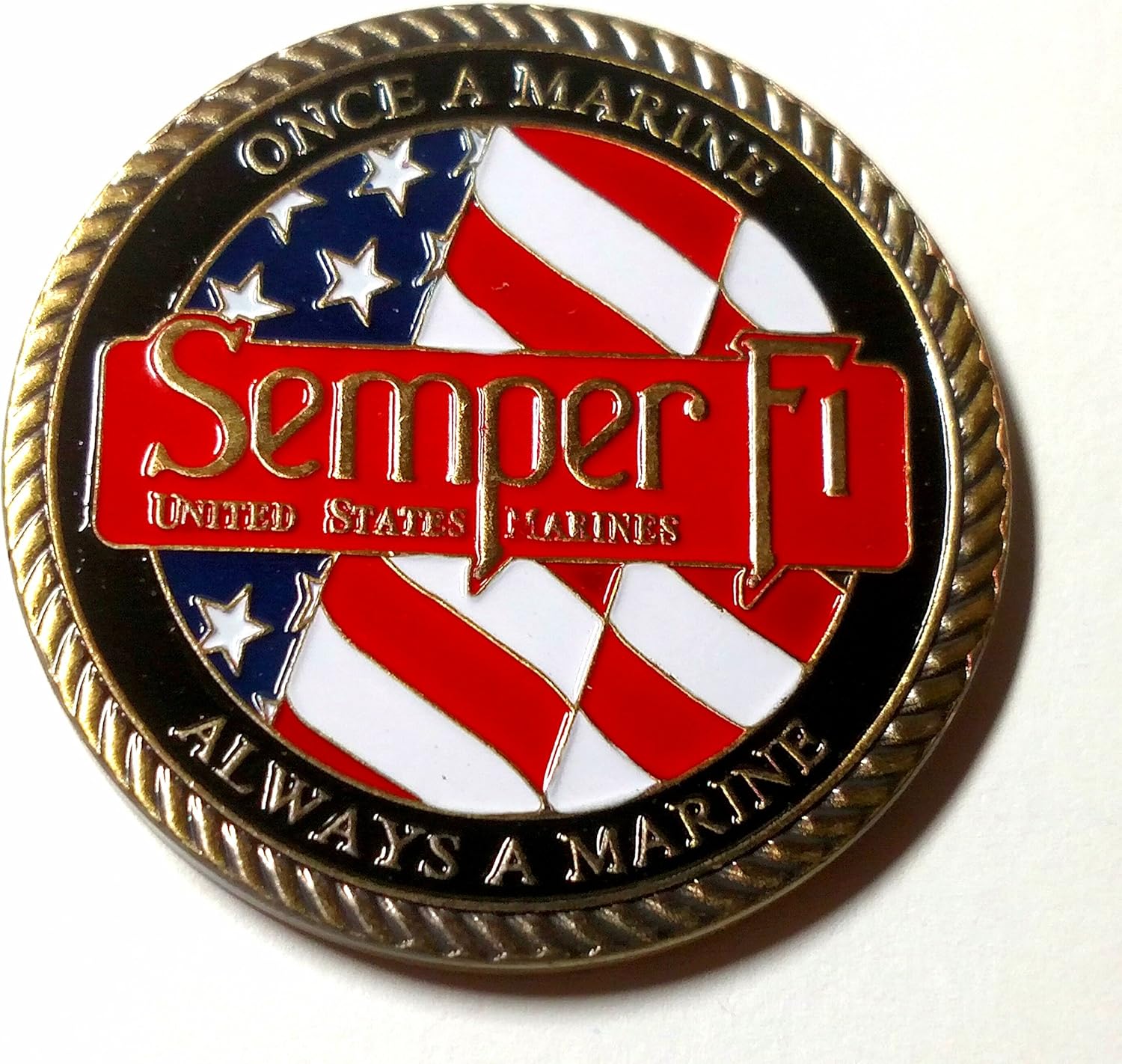 Marine Corps Semper Fi Once A Marine Always A Marine #8947 Military Honor Challenge Coin