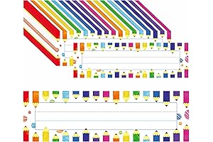 40 Pieces Desk Name Plates, Double-Sided Erasable & Reusable Nametags for School