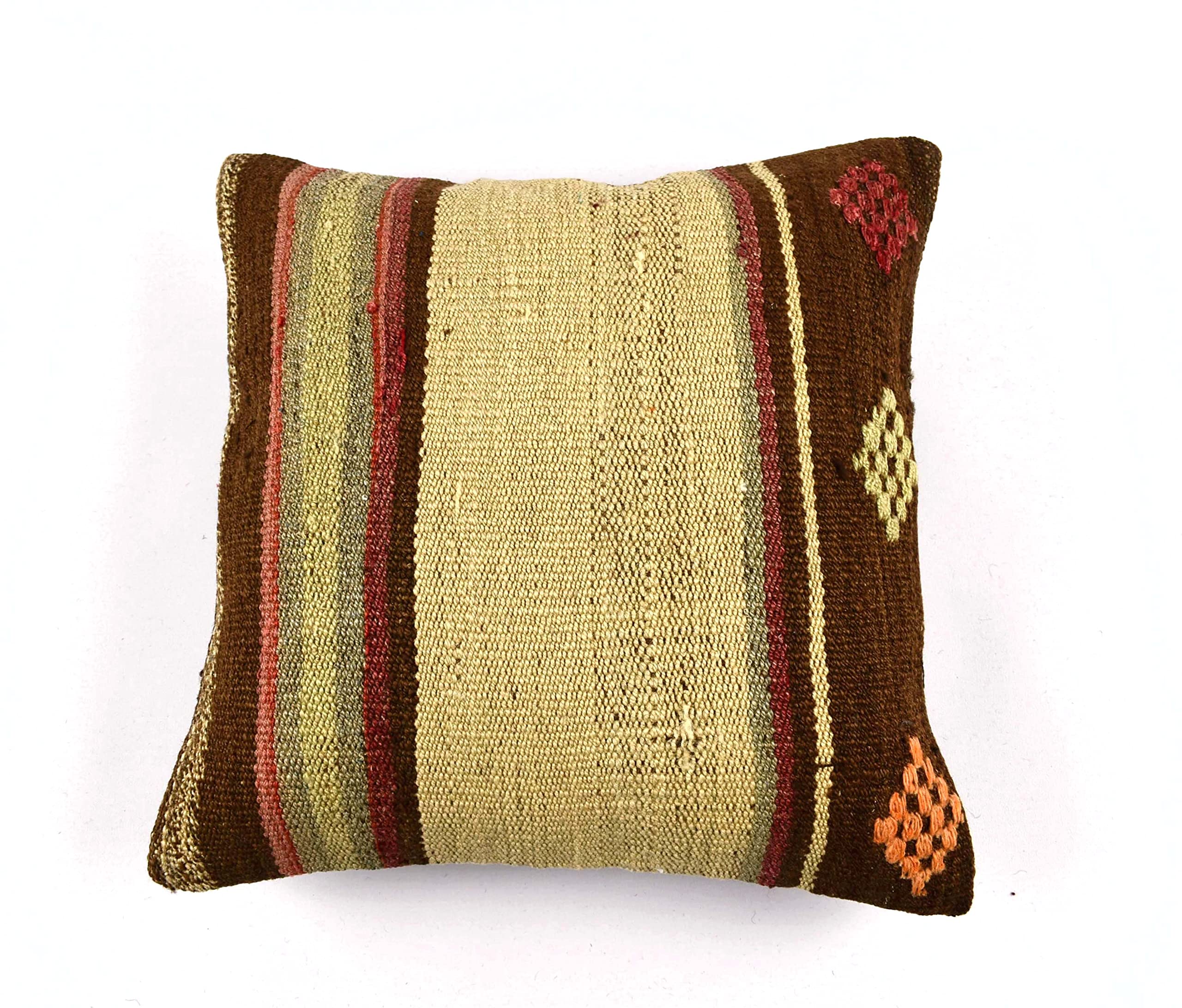 Kilim Cushion Cover 16x16 in Decorative Vintage Turkish Rug Pillow Cover  Ethnic Tribal Boho Pillow 4505