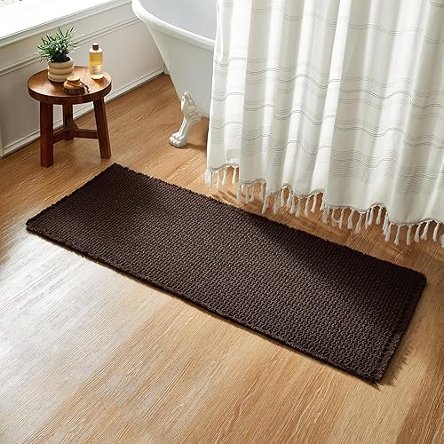Miniatura 12 de Alfombras de Baño Blancas, Súper Absorbentes Antideslizantes Alfombra de Baño Waffle de Secado Rápido Alfombras de Baño Lavables Boho Estilo Granja,