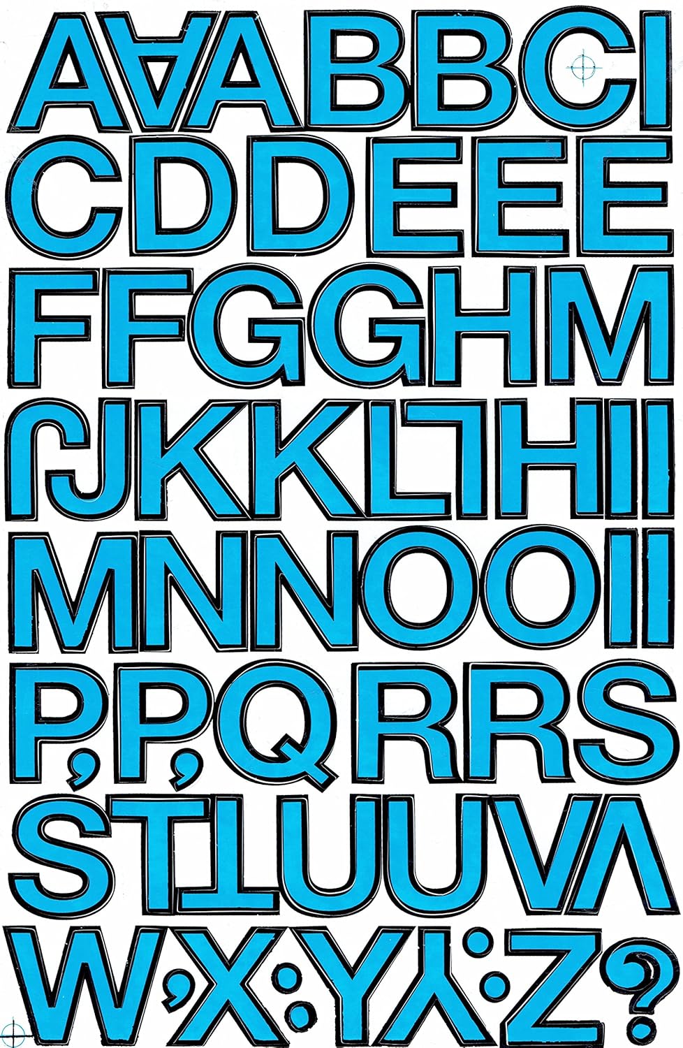 Numbers Letters Design ABC blue Sticker sticker set