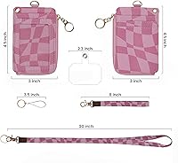 Vista 81 de Soporte de tarjetas de ID 2 en 1, cartera chica multiusos, correa de muñeca extraíble, cordón para cuello, ventana clara, 5 ranuras, para teléfono