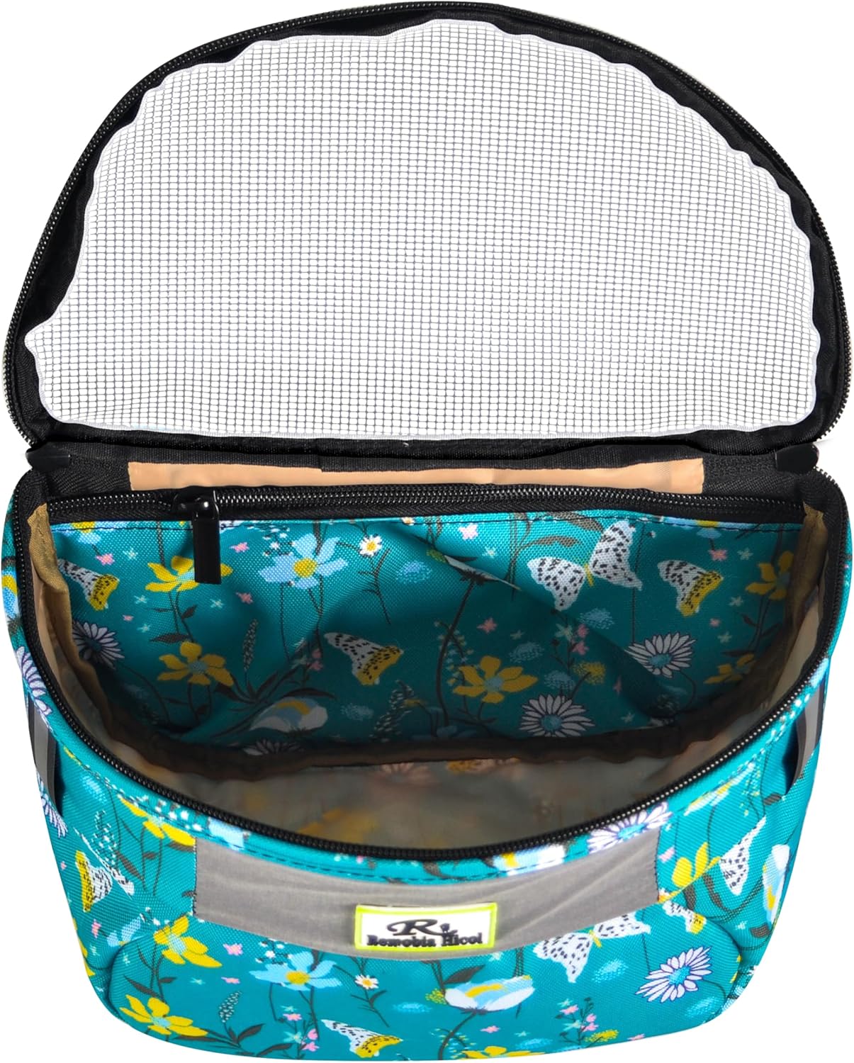 Remobia Hicol Kids Bike Basket,Durable Front Frame Bicycle & Scooter Basket Bag,Waterproof Fabric Bicycle Handlebar Bag for Boys, Girls, Toddlers with Zipper Mesh Lip (Light Blue Flower)