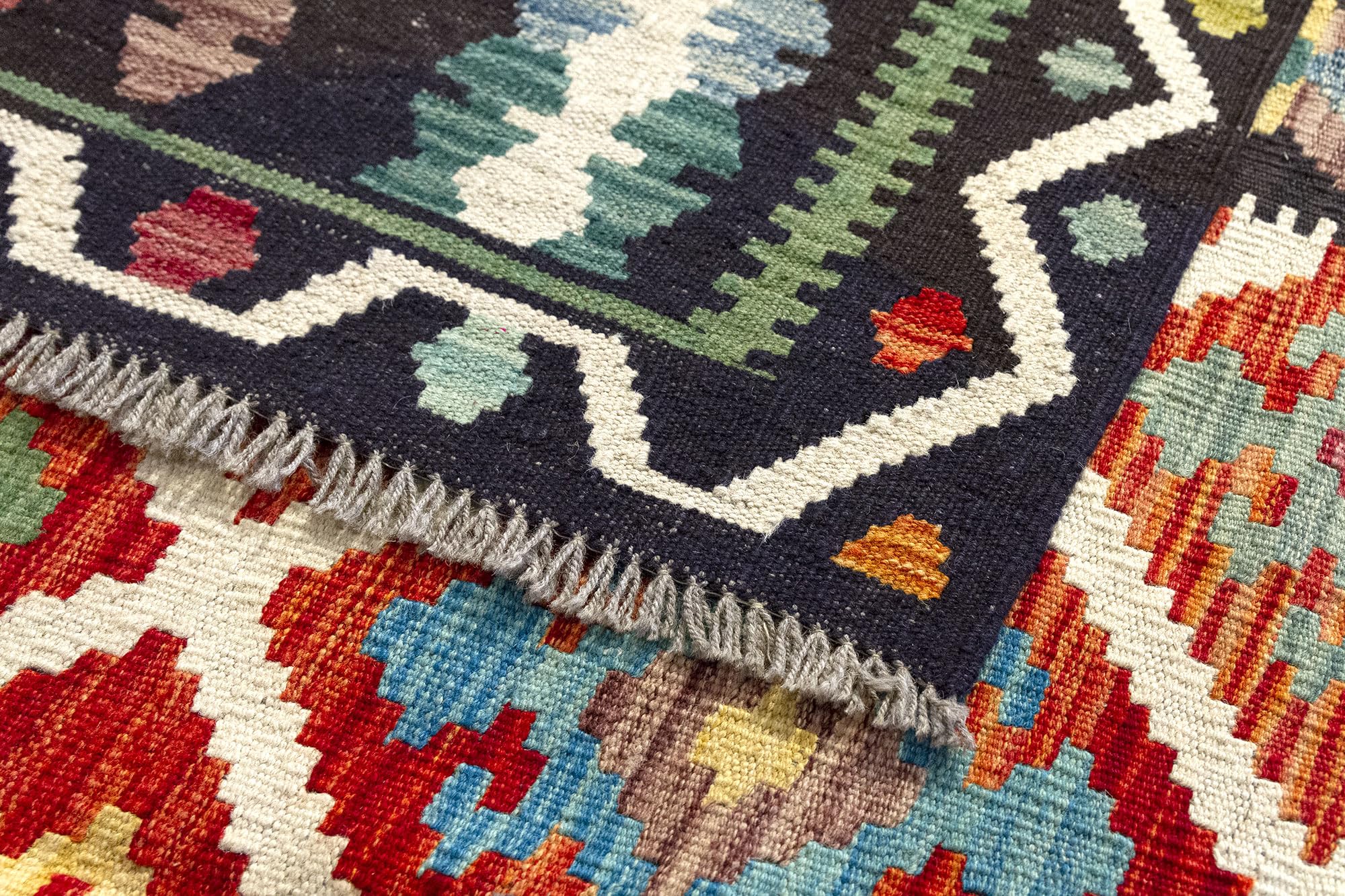 HAMID-Tappeto Kilim Herat, 100% Lana, Tessuta a Mano, Tappeti Etnico per Soggiorno, Camera da Letto, Sala da Pranzo, (297x266cm)