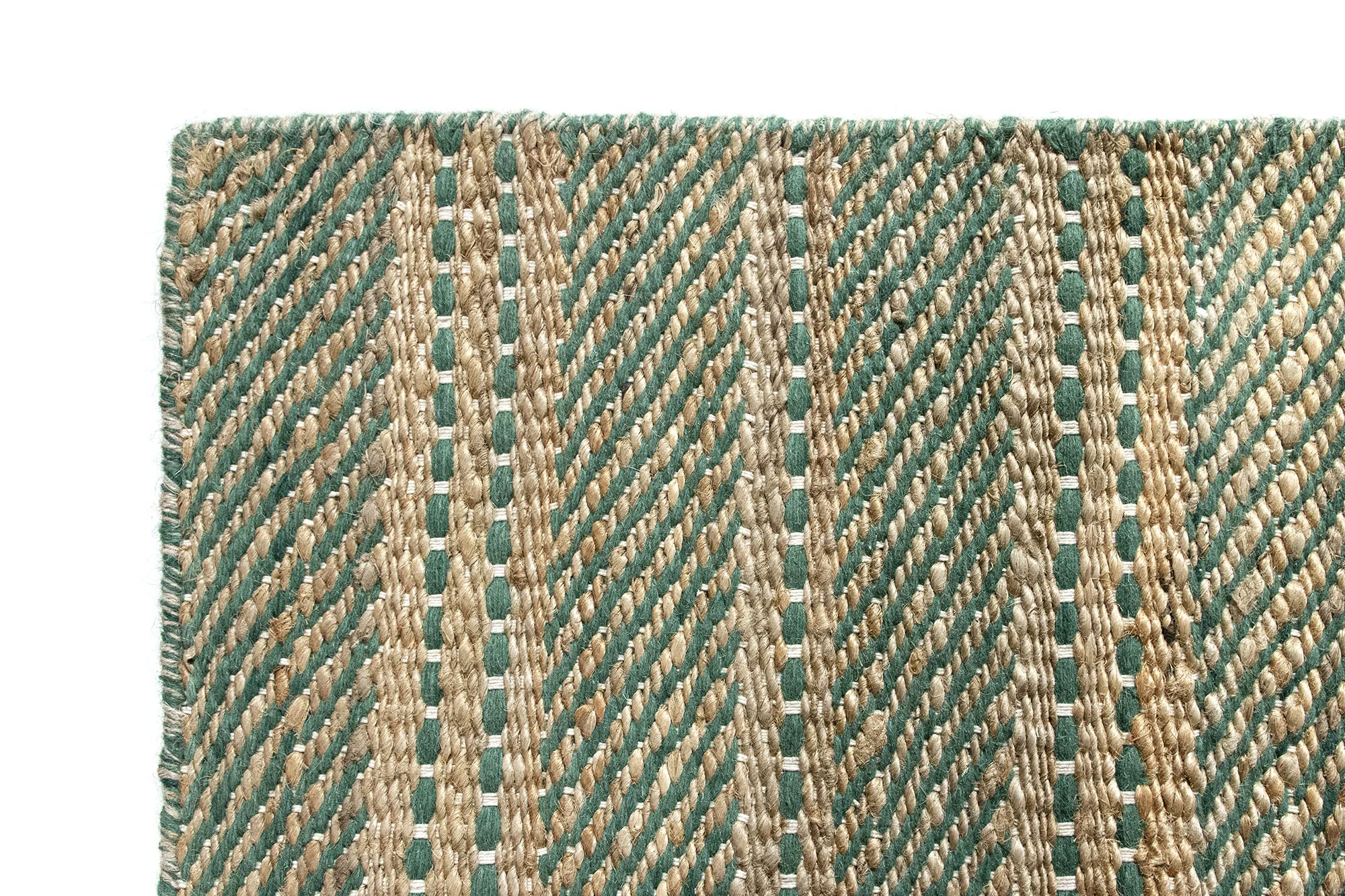 HAMID - Alfombra Yute Lana Olivia, Alfombra Lana y Yute, Tejida a Mano Tejida para Salon, Dormitorio, Sala de Estar, Verde Natural, (250x300cm)