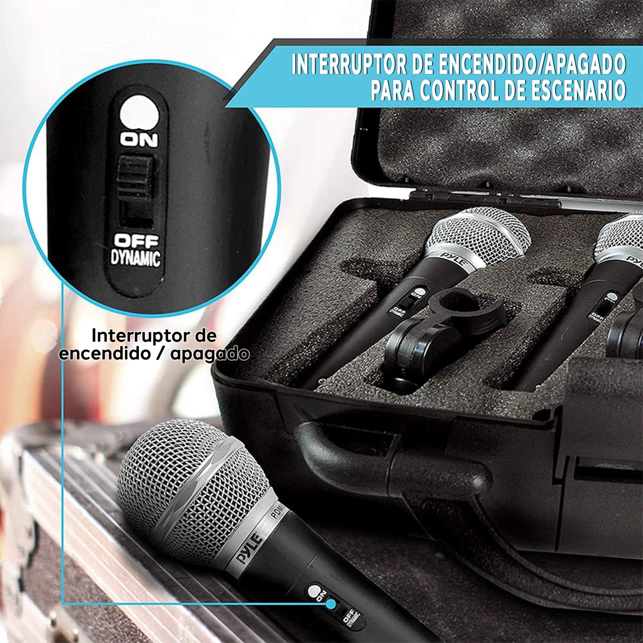 Pyle Kit de microfonos Profesionales, 3 Piezas, con Estuche rigido, Clips, Bolsa y Cable XLR, Ideal para Estudio o Escenario