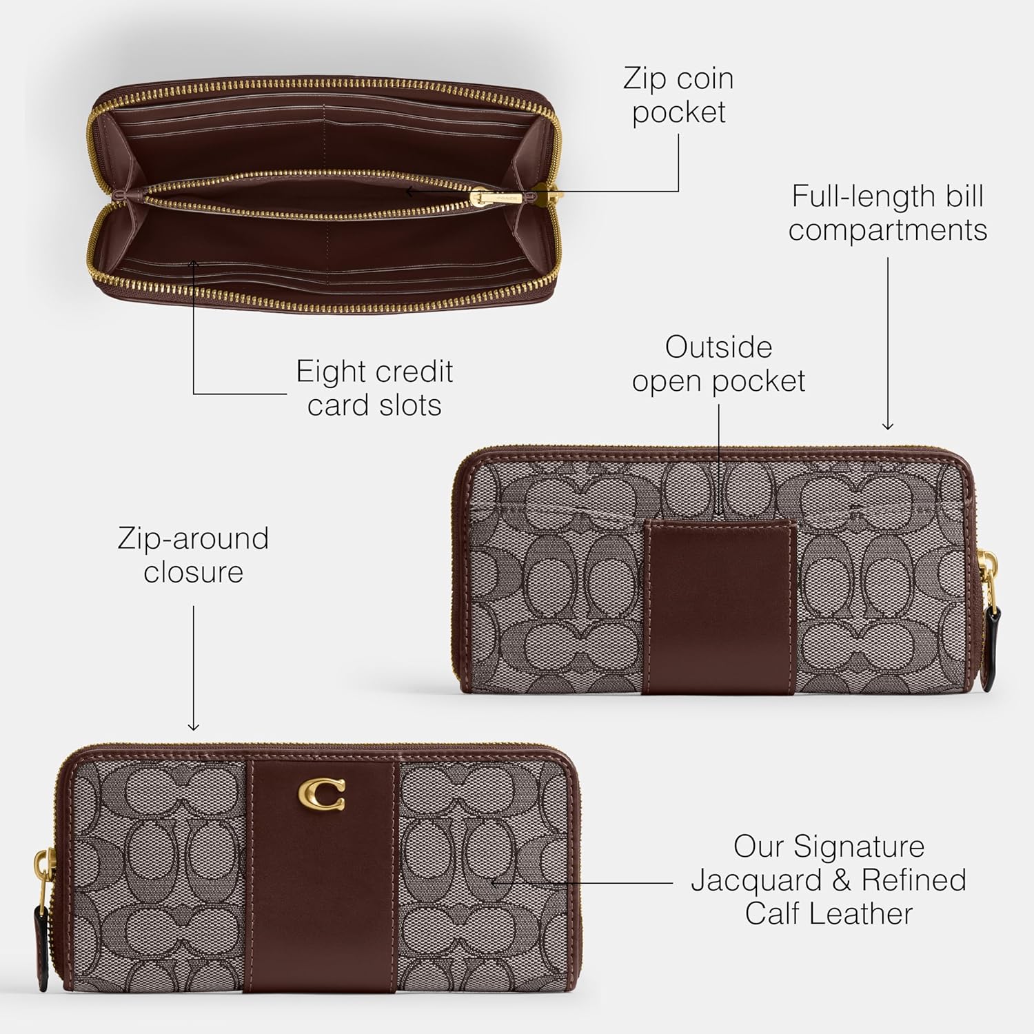 Coach womens Slim Accordion Zip - Image 3