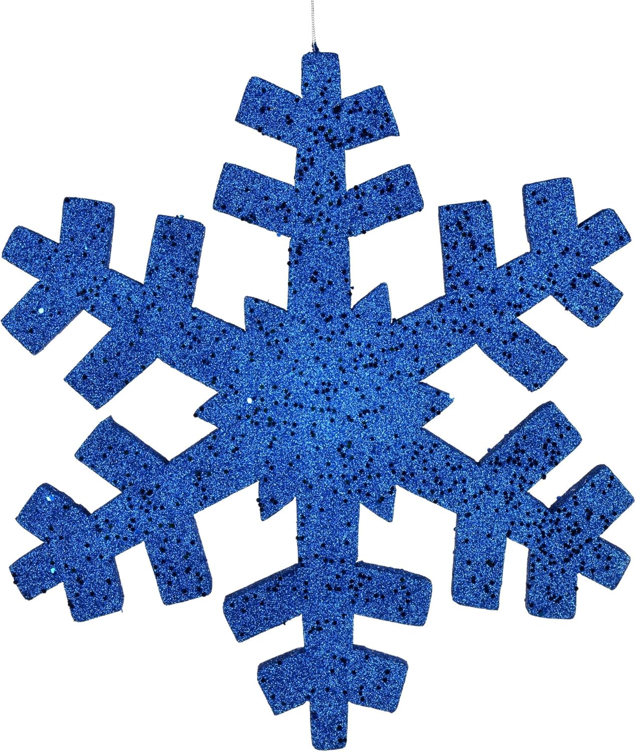 Vickerman 24" White Glitter Snowflake Christmas Ornament - Double Sided Ornament - Unique Christmas Ornament - Snowy Christmas Decor - Festive White Christmas Decor