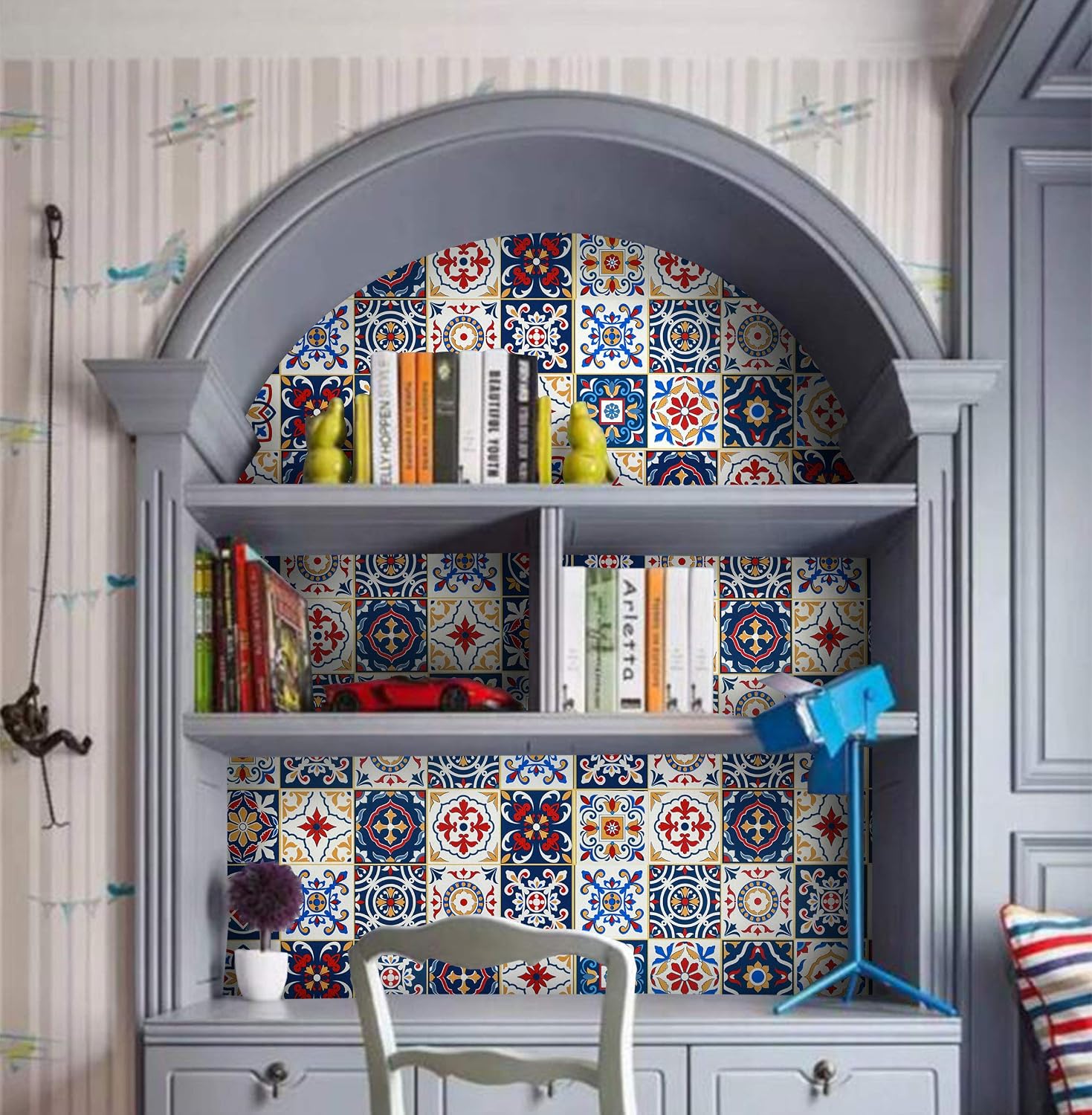 CiCiwind 17.7"x197.11" Pattern Contact Paper Self Adhesive Drawer and Shelf Liner Creative Covering Peel and Stick Wallpaper Removable Fast to Clean for Shelves, Drawer,Desk,Cabinet,Kitchen