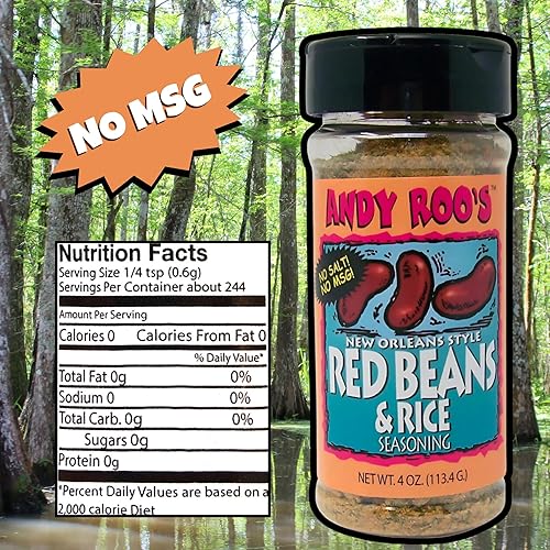 Miniatura 2 de Andy Roo's Condimento criollo de frijoles rojos sin sal, coctelera de 4 onzas (sin mezcla MSG)
