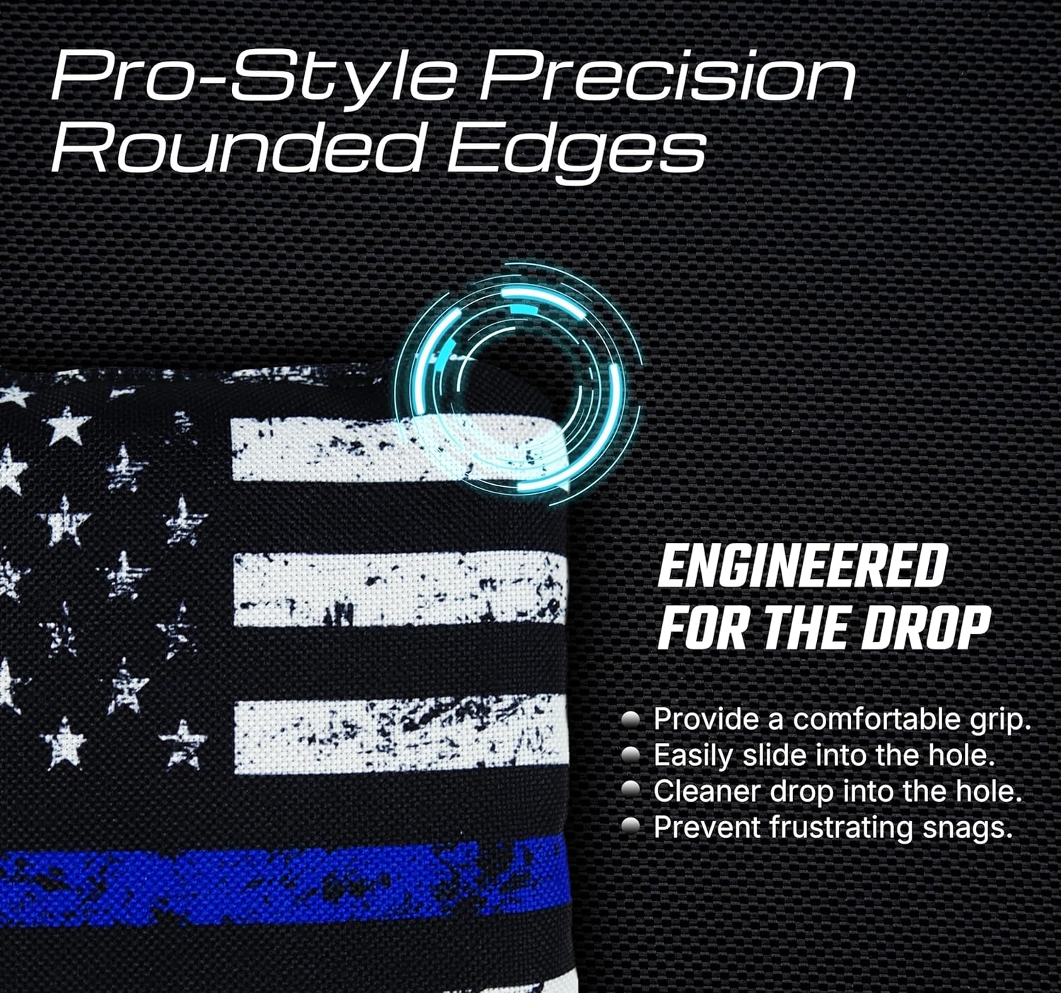 Professional Cornhole Bags Set of 8 - Dual Sided Stick & Slide (Suede/Woven) - Premium Resin Filled Regulation Weight & Size (6x6, 16oz) - Double Stitched Reinforced Seams with Carry Tote