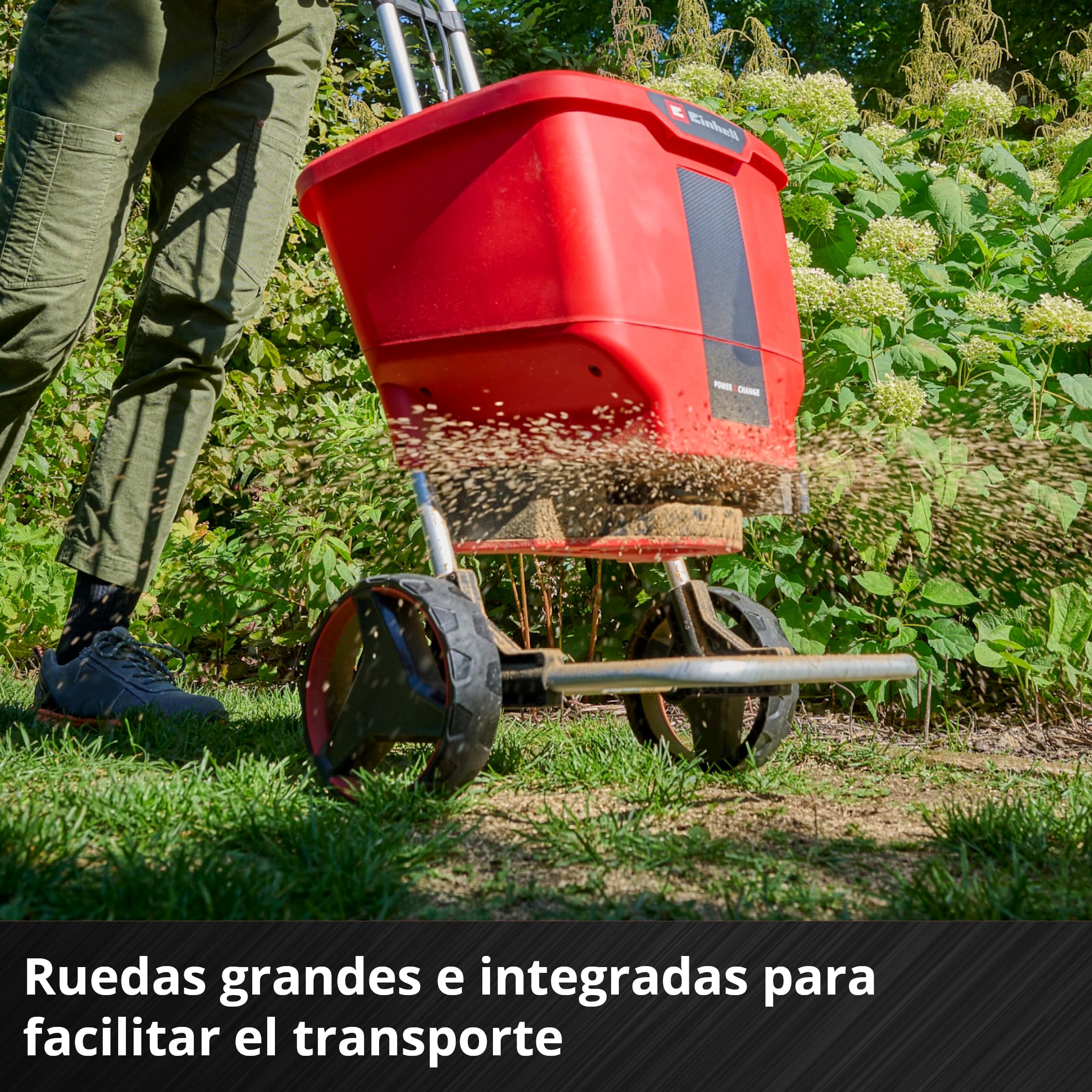 Einhell Esparcidor con bat. GE-SR 18/22 Li-Solo Power X-Change (18V, 22L, ancho de esparcido máx. 6 m, velocidad de esparcido 6 niveles, regulación de cantidad de esparcido 6 niveles, sin batería)