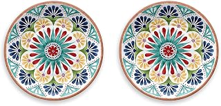 Purely Home Re-usable Outdoor Camping/BBQ Plastic Melamine - Dinner Plate Set (Rio Medallion, 2)