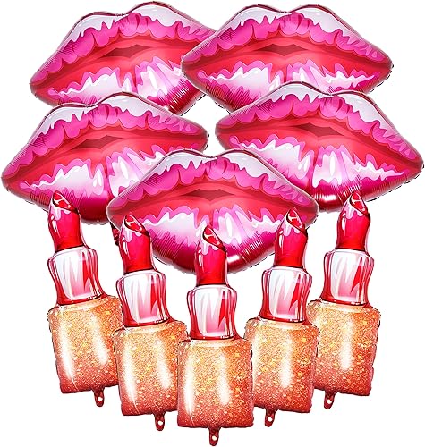 10 globos de lápiz labial de 49 pulgadas globos de labios rojos de 30 pulgadas globos para el día de San Valentín decoraciones de despedida de