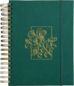 Meu plano perfeito, planner sem data, capa verde tecido sobre capa dura | Planner 2026