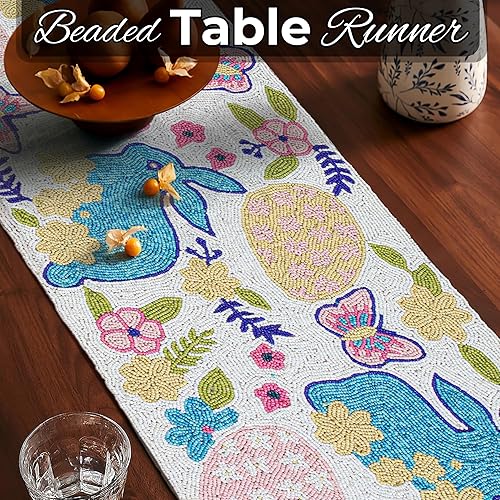 Miniatura 2 de Camino de mesa con cuentas de 36 pulgadas, camino de mesa brillante, camino de mesa decorativo, decoración de granja, camino de mesa rústico con