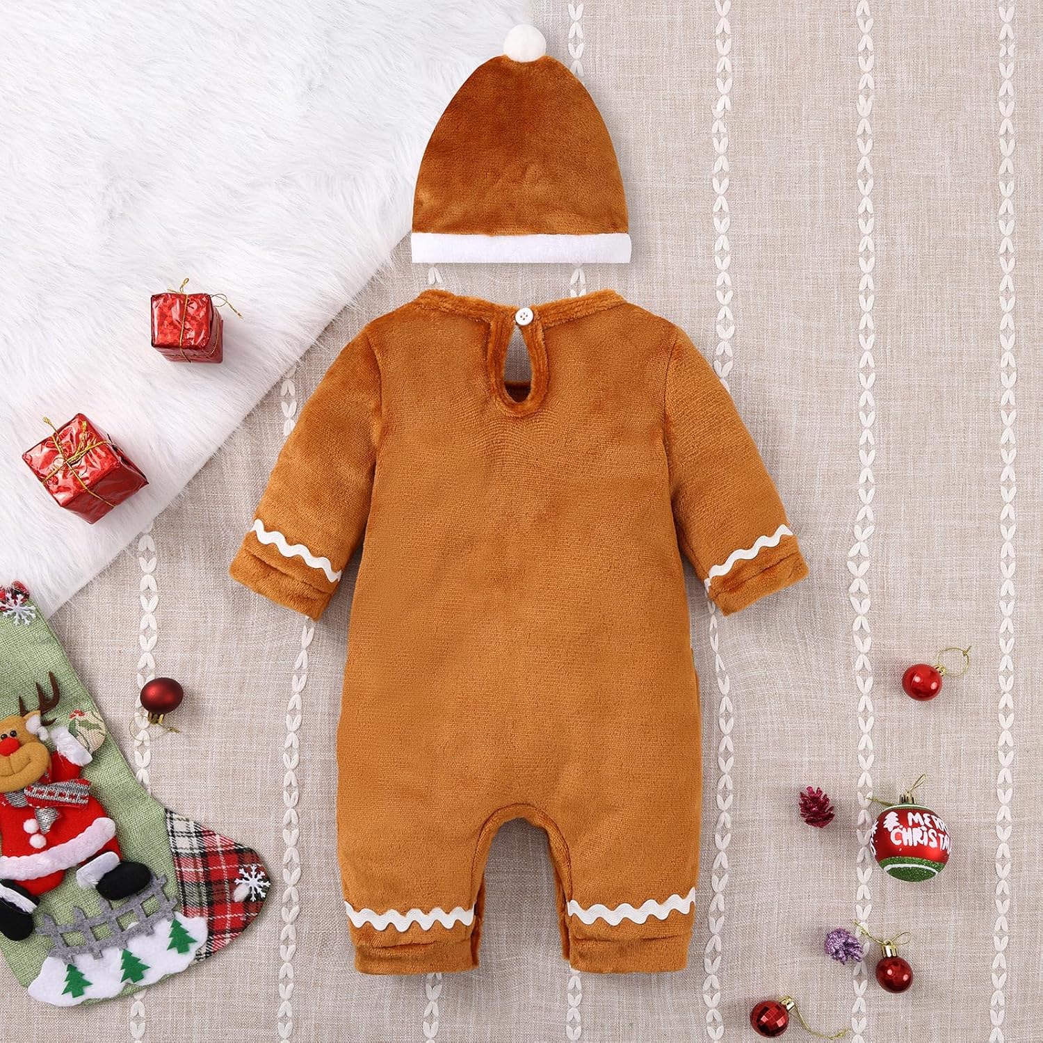 Newborn Merry Christmas Baby Boy Girl Outfit Long Sleeve Print Jumpsuit Onesie Infant Winter Clothes - Image 5