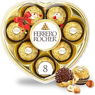 Ferrero Rocher Premium Gourmet Milk Chocolate Hazelnut, Individually Wrapped Candy for Gifting, 3.5 oz, 8 Count