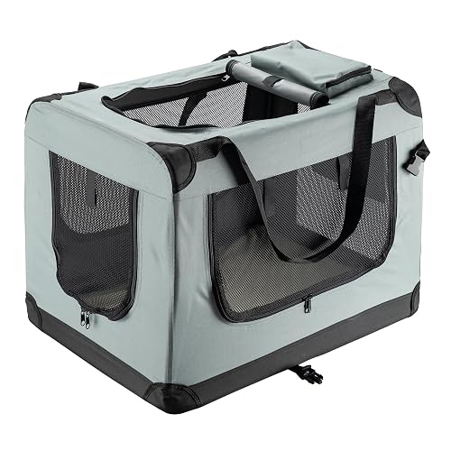Fudajo Bolsa de Transporte Plegable Gris Mascotas Perro Gato Talla L (70x52x50cm), Transportín Manta