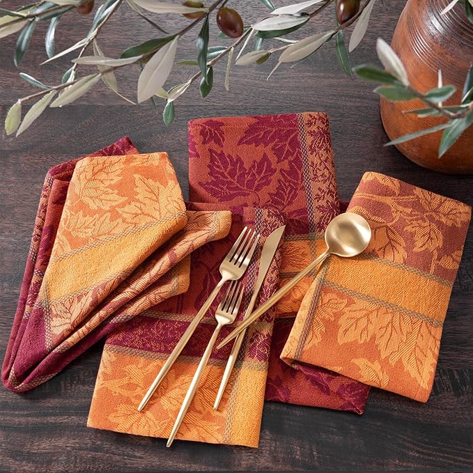 Servilletas de Tela Elrene Maplewood Jacquard, Juego de 8 miniatura 2