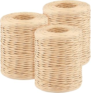 CHUEN 3x200m Paper Wire, Ø 1mm Paper Cord, Natural Paper, Iron Wire for DIY Wedding Bouquet Packaging Flower Arrangement, Kraft Paper Color