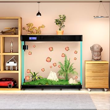 Creative Aquarium Large -Scale Office Living Room Thicked Glass Fish Tank Black
