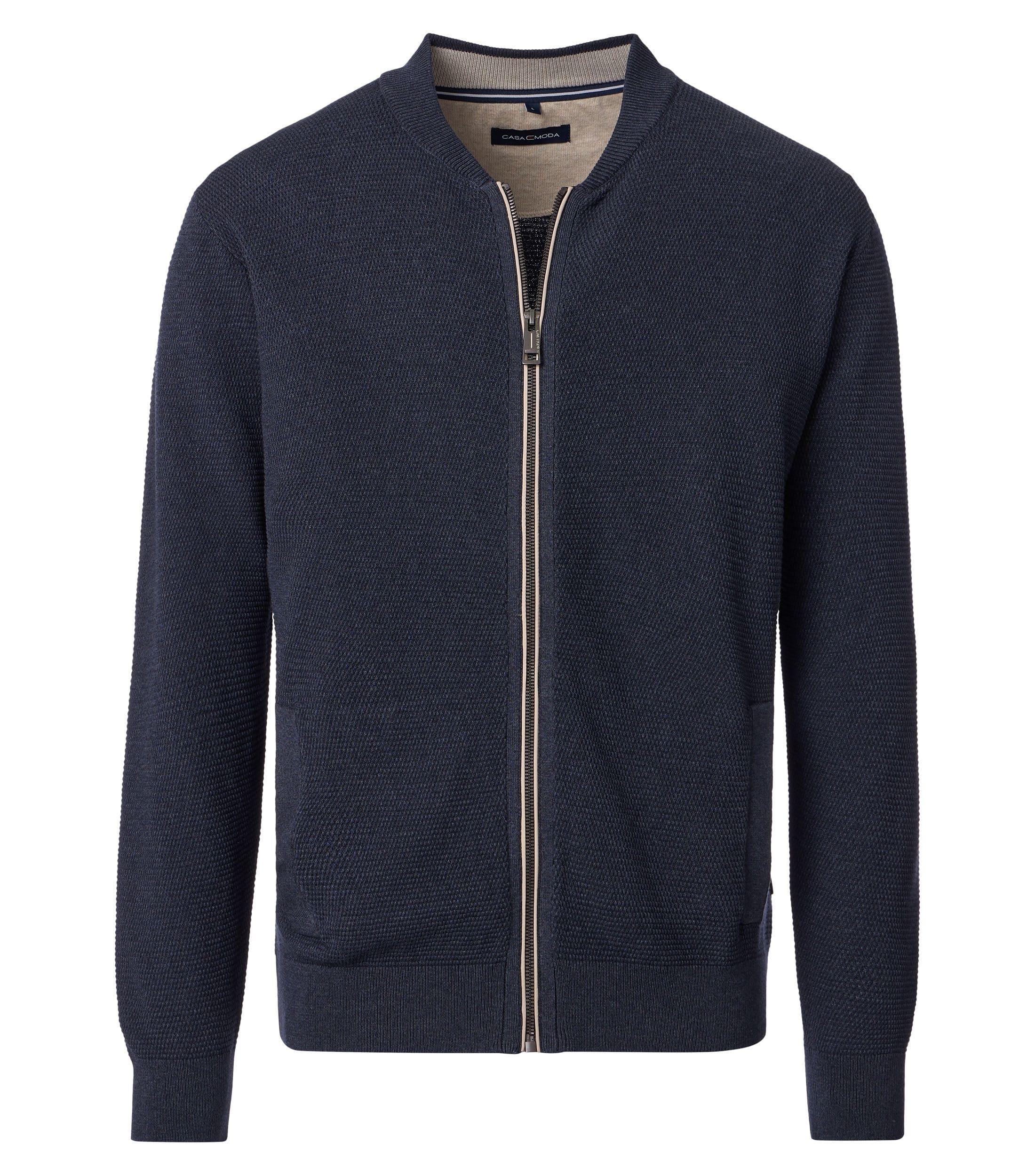 CASAMODA Strickjacke uni Strickjacke dunkelblau, Herren, Größe M