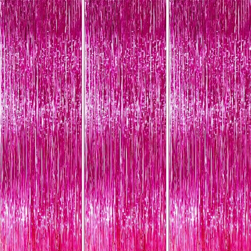 Vista 85 de PartyWoo Cortinas de flecos de aluminio plateadas, 2 serpentinas plateadas de 3.3 x 6.6 pies, telón de fondo con flecos, fondo de oropel, cortina